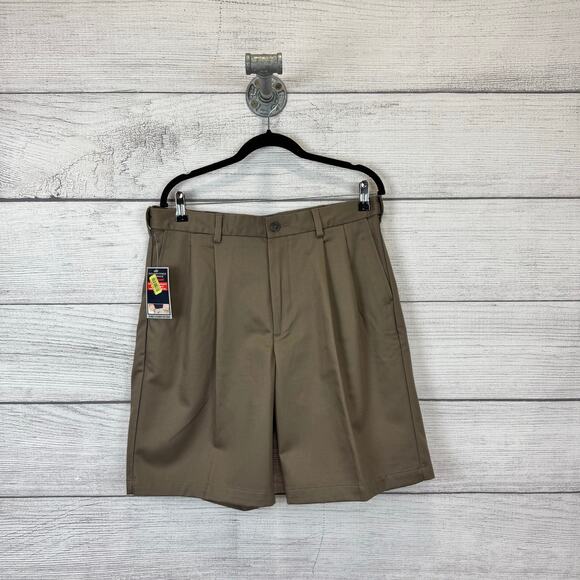 Roundtree & Yorke Mens Travel Smart Classic Fit Pleated Easy Care Shorts Size 34 - Picture 1 of 9